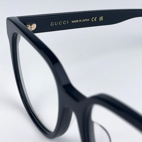 NEW Gucci GG1305OA 001 Black Havana Rectangle Women Eyeglasses - Picture 8 of 11